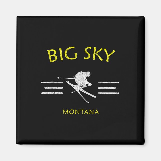 Imã Camiseta de Esqui Big Sky Montana (Frente)