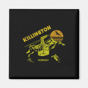 Imã Camiseta de Esqui Retro Desgastada Killington Verm