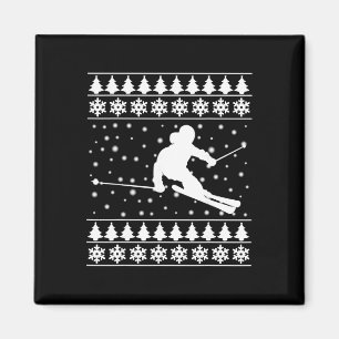 Imã Camiseta de Esquiador de Natal Presente de Natal P