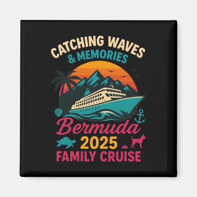 Imã Camiseta de férias de cruzeiro familiar das Bermud (Frente)