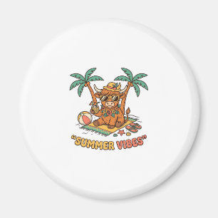 Imã Camiseta de Férias de Praia Vaca Highland Fofa Vib