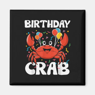 Imã Camiseta de Festa de Aniversário de Caranguejo Ama