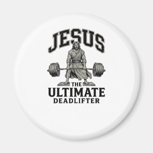 Imã Camiseta de ginásio vintage Jesus Ultimate Deadlif