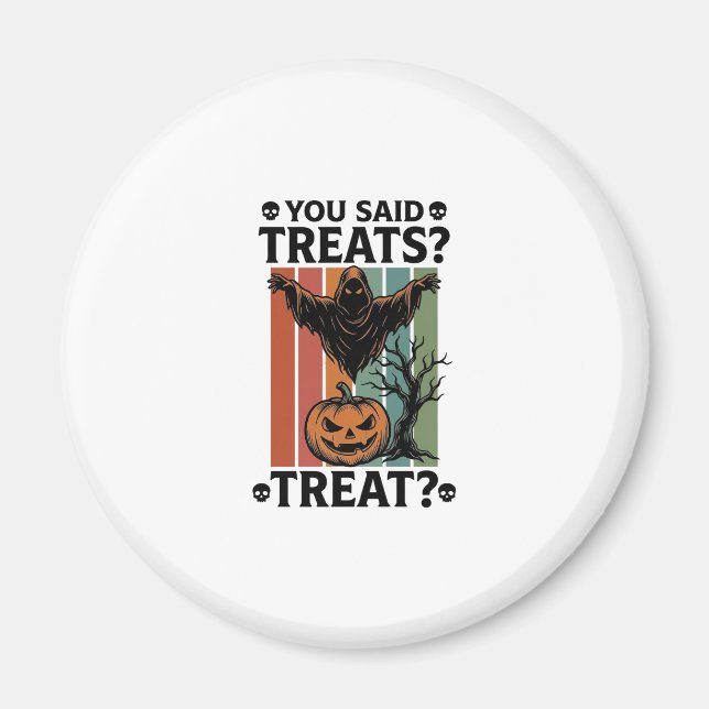 Imã Camiseta de Halloween de Fantasma com Pun e Pu de  (Frente)