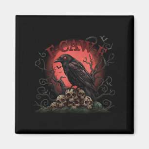 Imã Camiseta de Halloween Skull Pile Raven F-caw-f