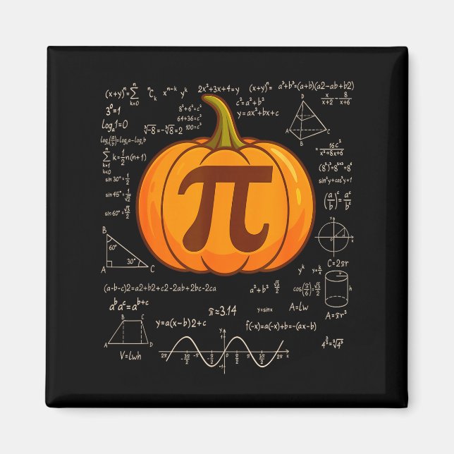 Imã Camiseta de matemática do Dia do Pi Abóbora Piada  (Frente)