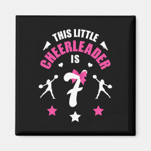Imã Camiseta de Menina Cheerleader de Aniversário de 7