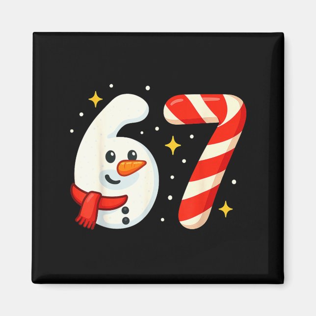 Imã Camiseta de Natal 6 7 Meme 67 Seis Sete Boneco de  (Frente)