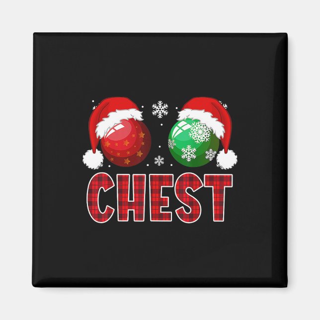 Imã Camiseta de Natal Fun Chest Nuts Casal Combinando  (Frente)