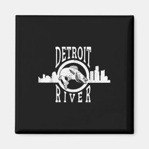Imã Camiseta De Pesca De Walleye Do Rio Detroit Para H