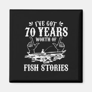 Imã Camiseta De Pescador De Aniversário De 70 Anos Pre