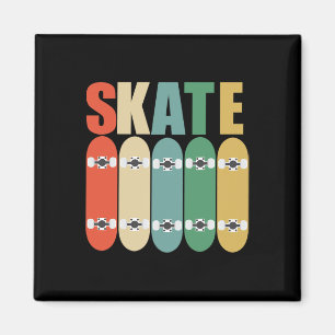 Imã Camiseta de skate retrô vintage para skatista