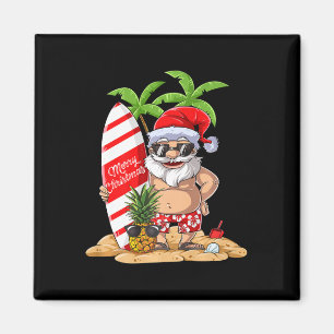Imã Camiseta de Surf Havaiano do Papai Noel Natal Verã