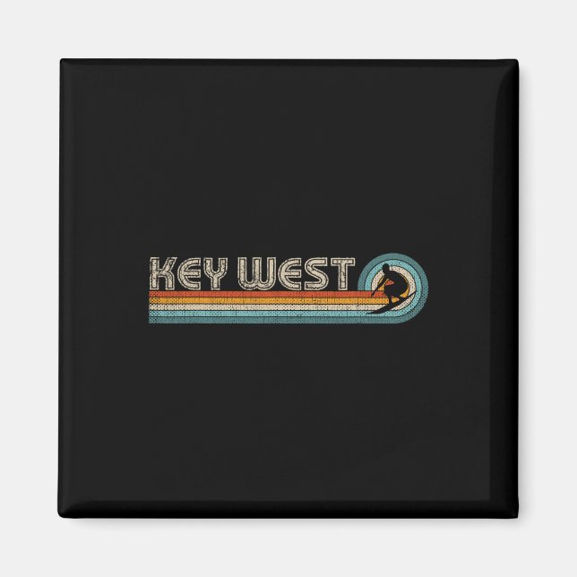 Imã Camiseta de Surf Retro Key West Flórida Key West  (Frente)