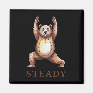 Imã Camiseta de Yoga Urso Firme Calmo Lance Fofo Iogue