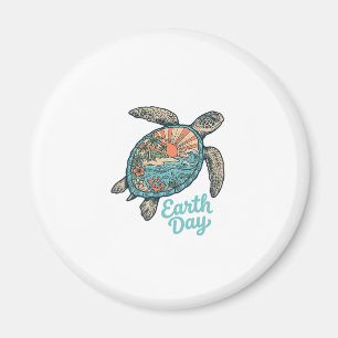 Imã Camiseta Desenho de Tartaruga Marinha do Dia da Te