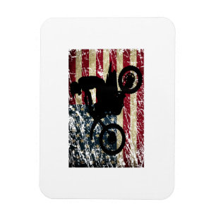 Ímã Camiseta Dirt Bike USA Bandeira Motocross Bandeira