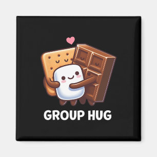 Imã Camiseta Divertida de Abraço em Grupo de Smores de