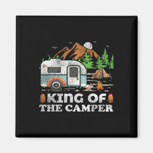Imã Camiseta Divertida de Acampamento Rei do Acampador