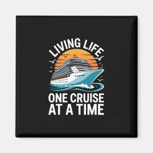 Imã Camiseta Divertida de Navio Vivendo a Vida um Cruz