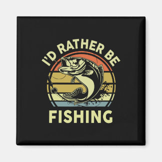 Imã Camiseta Divertida Eu Preferiria Estar Pescando -