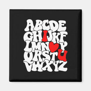 Imã Camiseta Do Alfabeto Abc Eu Te Amo Dia Dos Namorad