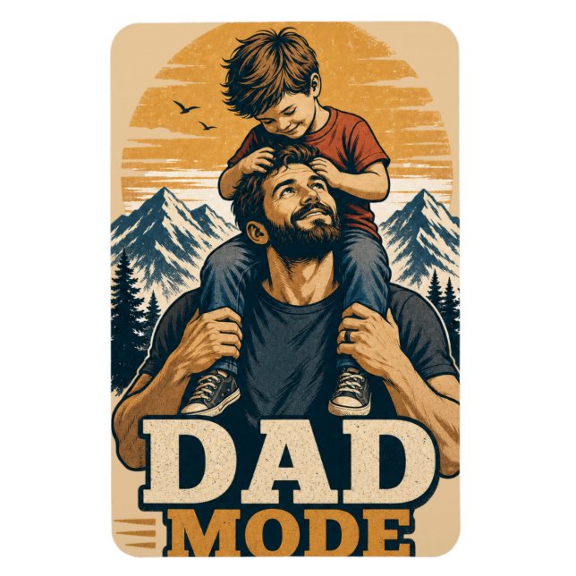 Ímã Camiseta do Dia do Pai Modo Papai (Vertical)