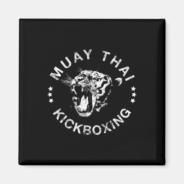 Imã Camiseta do Tigre de Muay Thai Kickboxing (Frente)