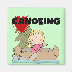 Imã Camiseta e presentes Canoeing do coração