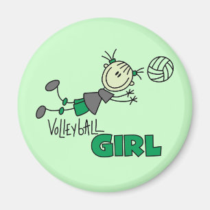 Imã Camiseta e presentes da menina do voleibol