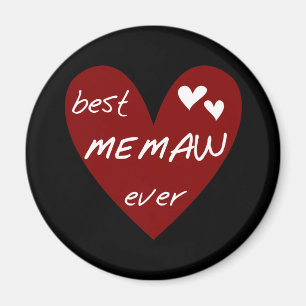 Imã Camiseta e presentes de Memaw do coração vermelho