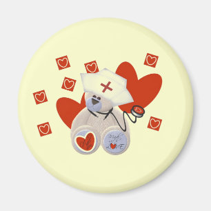 Imã Camiseta e presentes do amor da enfermeira do urso