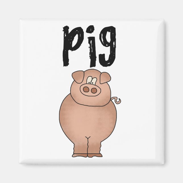 Imã Camiseta e presentes do animal de fazenda do porco (Frente)