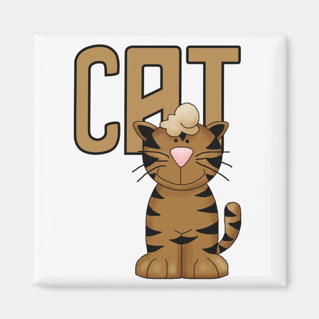 Imã Camiseta e presentes do gato (Frente)