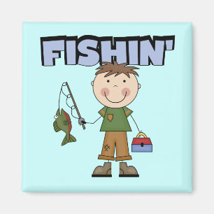 Imã Camiseta e presentes do menino de Fishin