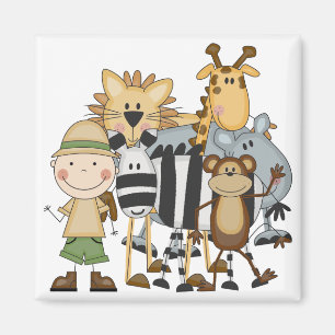 Imã Camiseta e presentes do menino do safari