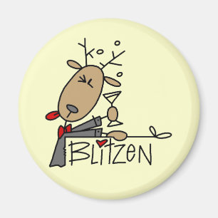 Imã Camiseta e presentes do Natal da rena de Blitzen