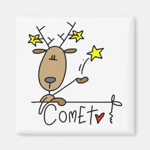 Imã Camiseta e presentes do Natal da rena do cometa