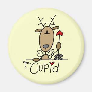 Imã Camiseta e presentes do Natal da rena do Cupido
