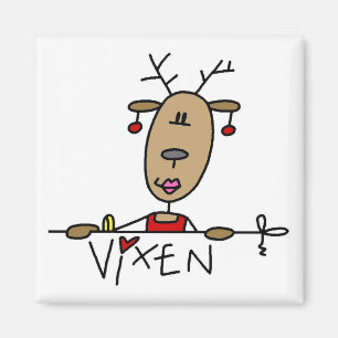 Imã Camiseta e presentes do Natal da rena do Vixen