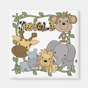 Imã Camiseta e presentes dos animais da selva do bebê