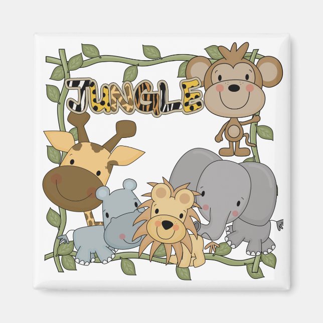 Imã Camiseta e presentes dos animais da selva do bebê (Frente)