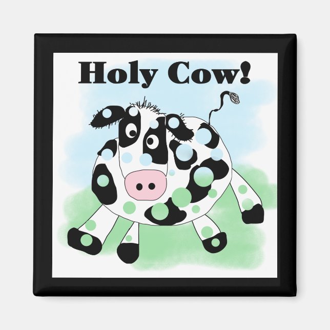 Imã Camiseta e presentes santamente da vaca (Frente)