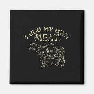 Imã Camiseta engraçada de chef de churrasco Eu Esfregu