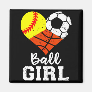Imã Camiseta engraçada de menina softll futebol sketll