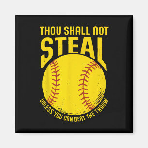 Imã Camiseta engraçada de softball não roubarás para j