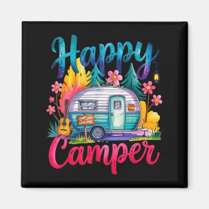 Imã Camiseta engraçada feliz campista camping trailer