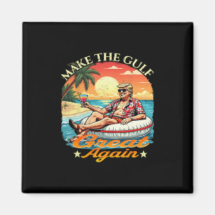 Imã Camiseta engraçada Trump Faça o Golfo Grande Novam