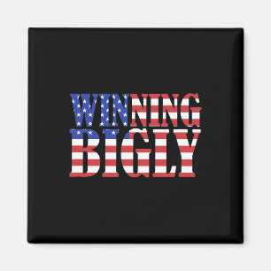 Imã Camiseta engraçada Trump vencendo bandeira america