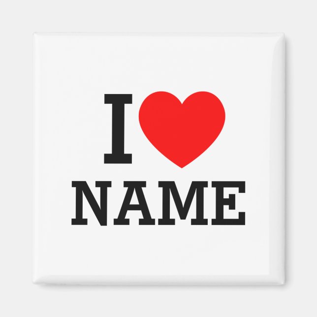 Imã Camiseta Eu Amo Nome  (Frente)